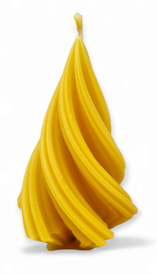 Tannenbaum gedreht Bienenwachskerze Tischkerze ca. 12 cm rund 100% Bienenwachs aus BIOLAND Imkerei Weihnachstbaum Christbaum