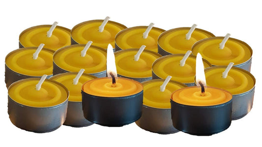 15 Teelichter in Aluschälchen 100% Bienenwachs aus BIOLAND Imkerei, Bienenwachskerze