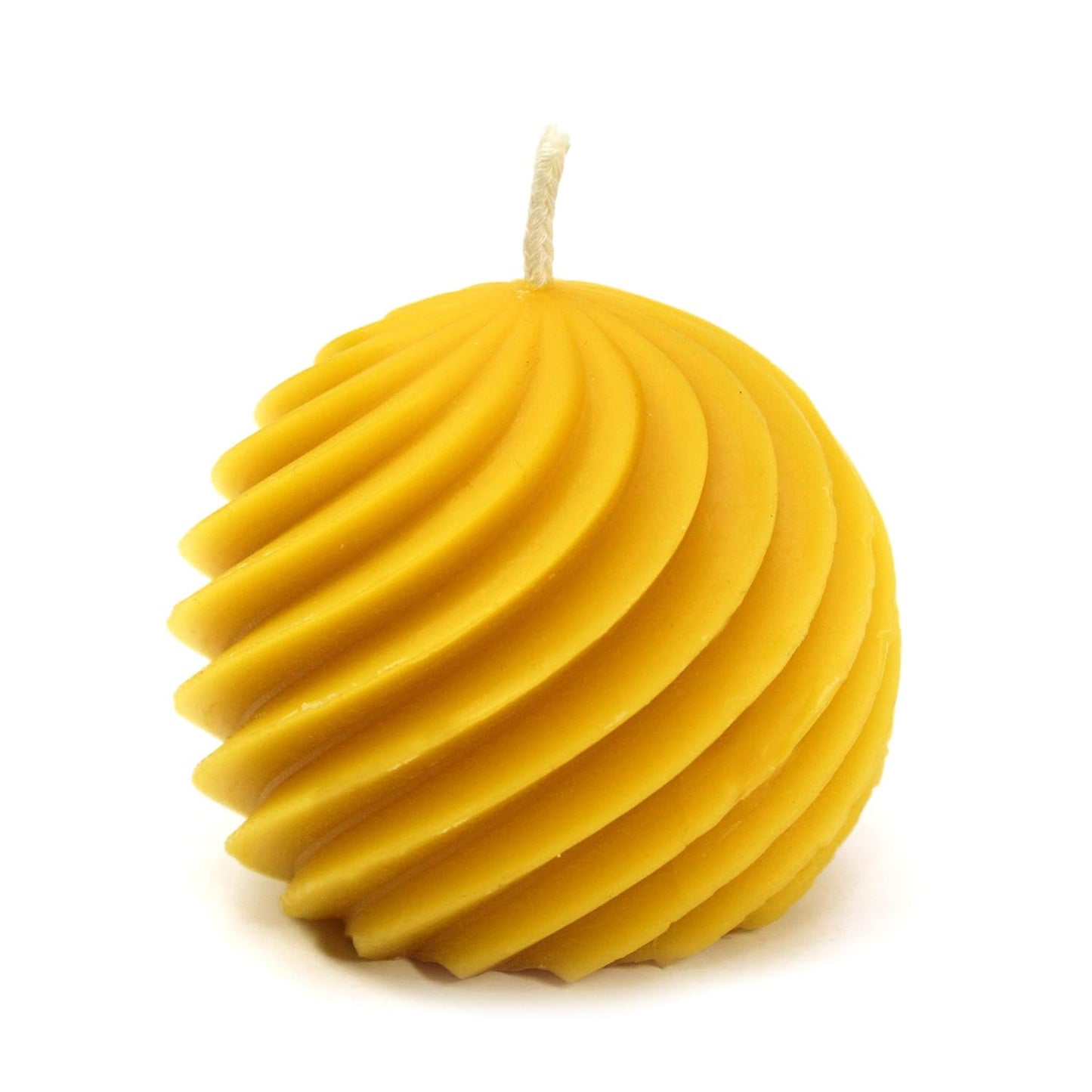 Stumpenkerze Kugel Spirale Tischkerze 6,5 x 5,5 cm 100% Bienenwachs aus eigener BIOLAND Imkerei, Bienenwachskerze