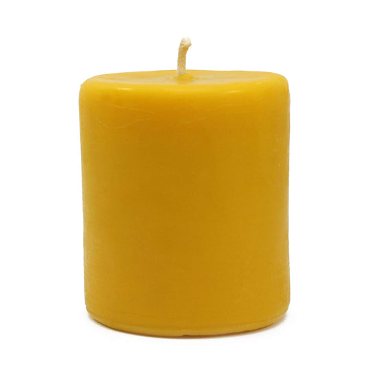 Stumpenkerze Tischkerze 6,5 x 7,5 cm 100% Bienenwachs aus BIOLAND Imkerei, Bienenwachskerze