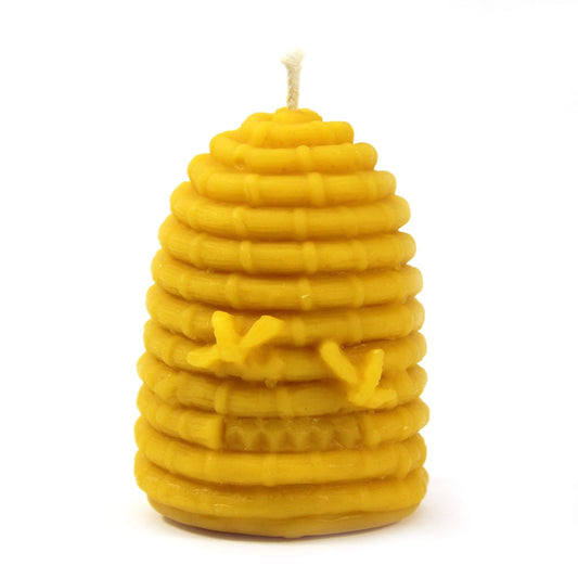 Bienenkorb Bienenstock Kerze 6 x 8 cm 100% Bienenwachs aus BIOLAND Imkerei, Bienenwachskerze